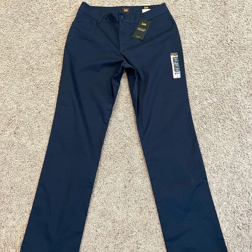 Lee Navy Straight-Leg Pants Size 12 Long